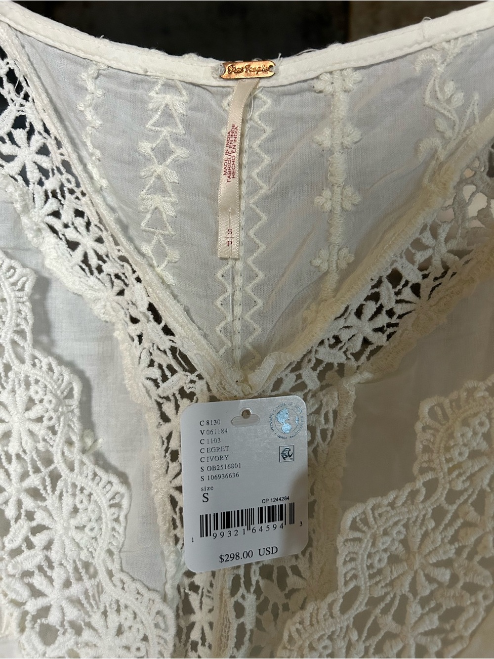 ❌SOLD❌ NWT Free People Wildflower Muse Mini Dress in Egret - Picture 9 of 11